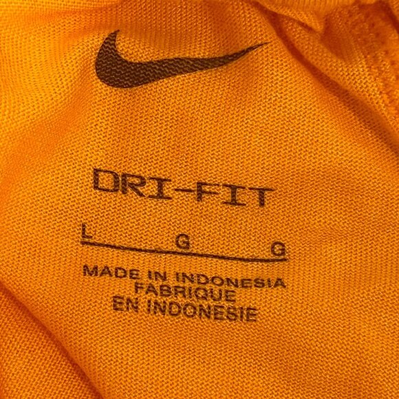 Nike Kids Dri-Fit Loose Fit Training Shorts L Orange Elastic Waist - Picture 7 of 9